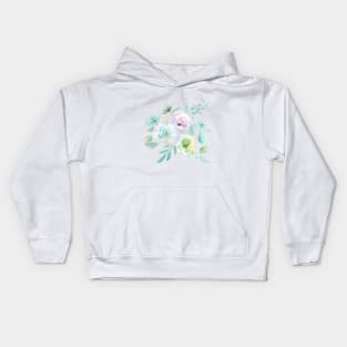 3 abstract flowers watercolor Kids Hoodie